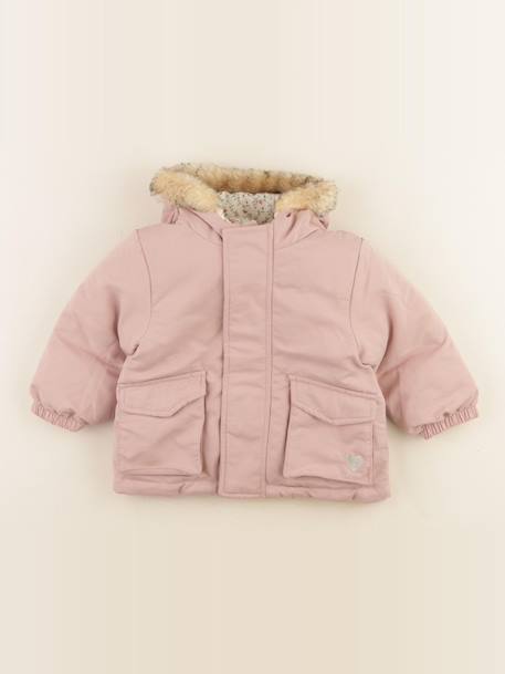Doudoune réversible - 12 mois Beige, rose 1 - vertbaudet enfant 