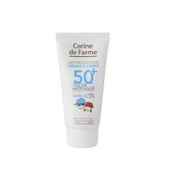 Puériculture-Lait solaire SPF50+ bébé et enfant visage et corps sans parfum