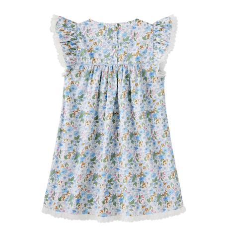 Robe cérémonie  fleurie liberty   appoline Bleu fleuri rose vert+Jaune rose bleu 4 - vertbaudet enfant 