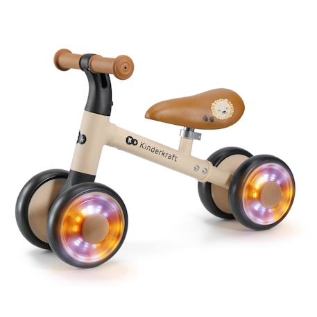 Draisienne Kinderkraft CUTIE FLASH à 4 Roues avec Lumières RGB, Selle Réglable, Roulements ABEC-7 et Cadre Acier Beige+Bleu+Rose+Vert 4 - vertbaudet enfant 
