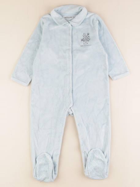 Pyjama velours - 2 ans Bleu 1 - vertbaudet enfant 