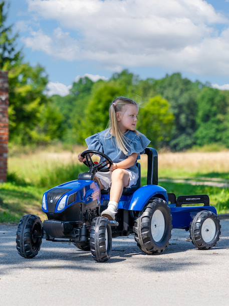 Tracteur à pédales avec remorque Bleu New Holland+Rouge Massey Ferguson+Rouge nacré 1 - vertbaudet enfant 