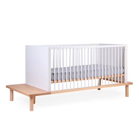 Lit bébé évolutif sommier à lattes à hauteur réglable 70x140cm Naturel+Noir+Terre argile 2 - vertbaudet enfant 