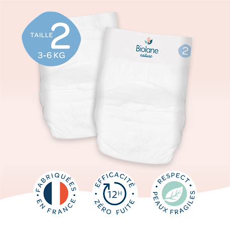 Couches écologiques taille 2 (3 à 6 kg) – 28 couches Multicolore 2 - vertbaudet enfant 