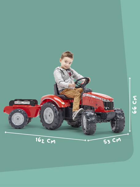 Tracteur à pédales avec remorque Bleu New Holland+Rouge Massey Ferguson+Rouge nacré 11 - vertbaudet enfant 