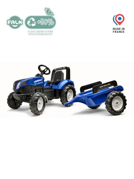 Tracteur à pédales avec remorque Bleu New Holland+Rouge Massey Ferguson+Rouge nacré 4 - vertbaudet enfant 