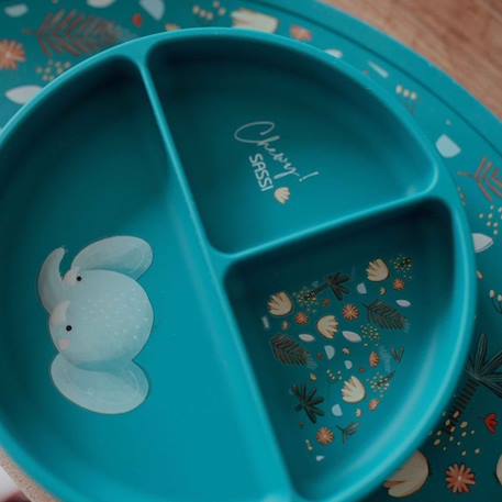 Assiette en silicone chewy l'éléphant Bleu 5 - vertbaudet enfant 