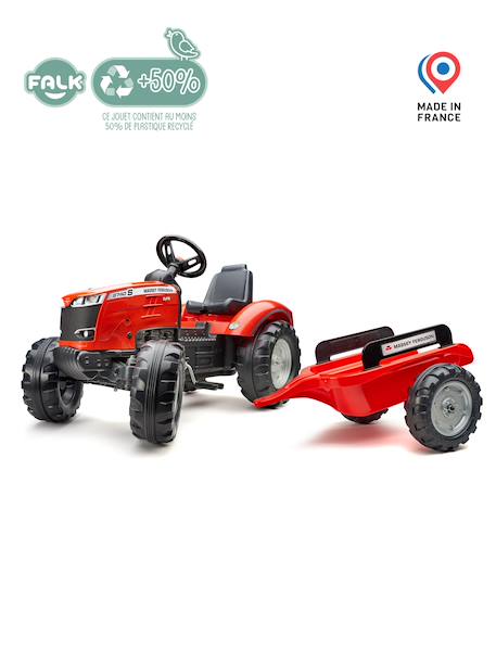 Tracteur à pédales avec remorque Bleu New Holland+Rouge Massey Ferguson+Rouge nacré 10 - vertbaudet enfant 