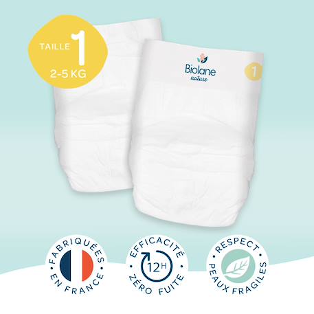 Couches écologiques taille 1 (2 à 5 kg) – 28 couches Multicolore 2 - vertbaudet enfant 