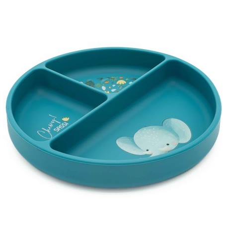 Assiette en silicone chewy l'éléphant Bleu 4 - vertbaudet enfant 