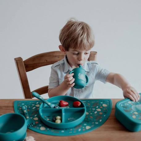 Assiette en silicone chewy l'éléphant Bleu 3 - vertbaudet enfant 