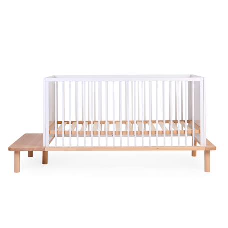 Lit bébé évolutif sommier à lattes à hauteur réglable 70x140cm Naturel+Noir+Terre argile 3 - vertbaudet enfant 