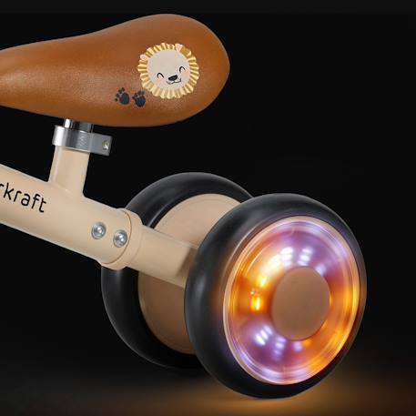 Draisienne Kinderkraft CUTIE FLASH à 4 Roues avec Lumières RGB, Selle Réglable, Roulements ABEC-7 et Cadre Acier Beige+Bleu+Rose+Vert 2 - vertbaudet enfant 