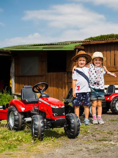 Tracteur à pédales avec remorque Bleu New Holland+Rouge Massey Ferguson+Rouge nacré 9 - vertbaudet enfant 