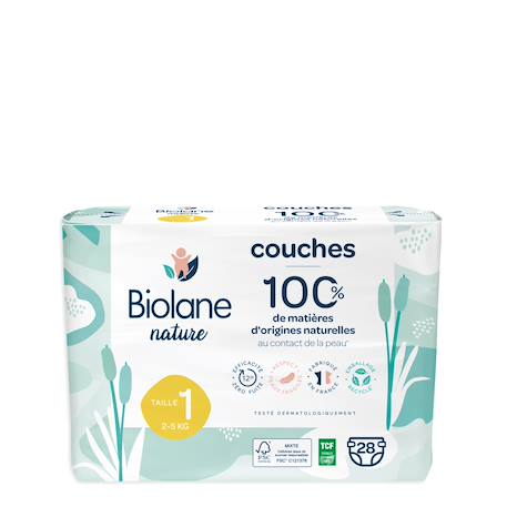 Couches écologiques taille 1 (2 à 5 kg) – 28 couches Multicolore 1 - vertbaudet enfant 