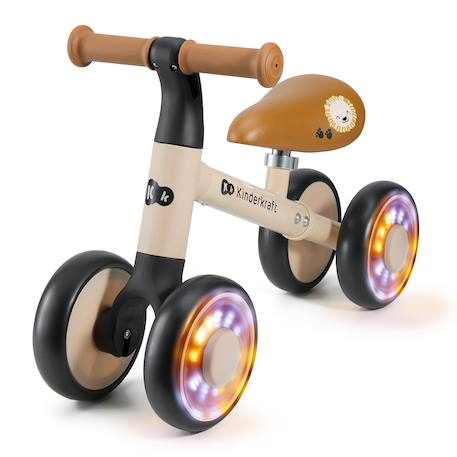 Draisienne Kinderkraft CUTIE FLASH à 4 Roues avec Lumières RGB, Selle Réglable, Roulements ABEC-7 et Cadre Acier Beige+Bleu+Rose+Vert 1 - vertbaudet enfant 