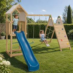 Jouet-Aire de jeux avec toboggan olympia xplorer 2 pour 9 enfants