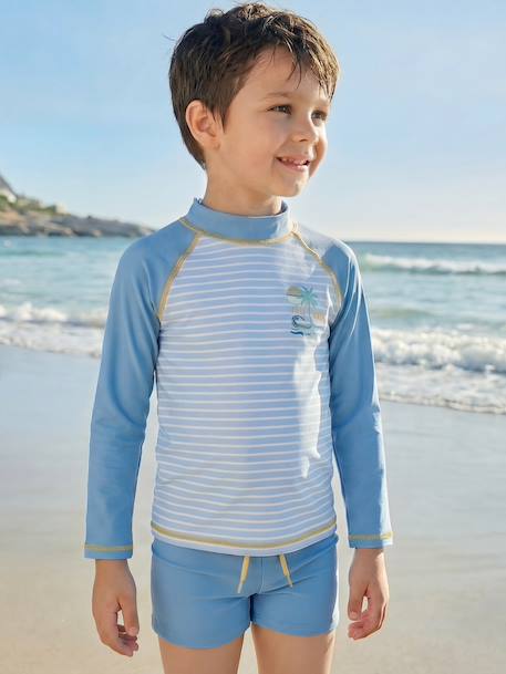 Ensemble manches longues short anti UV bleu azur 7 - vertbaudet enfant 