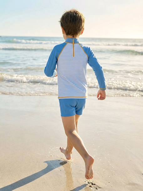 Ensemble manches longues short anti UV bleu azur 8 - vertbaudet enfant 