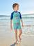 Ensemble de bain garçon T-shirt anti-UV + short bleu turquoise/pétrole 1 - vertbaudet enfant 