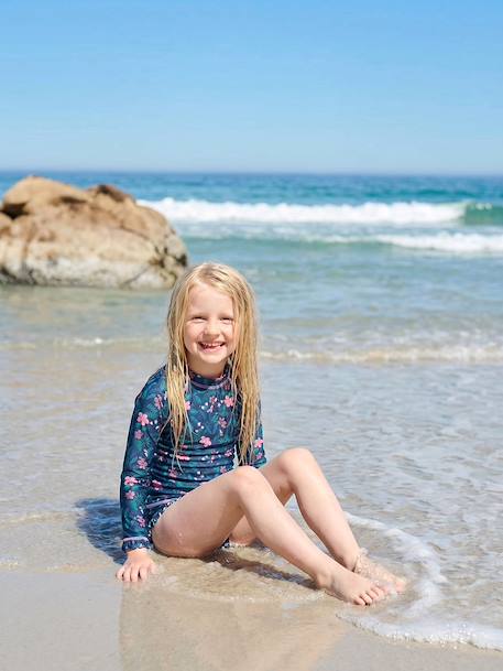 Maillot bain fille 2 pièces anti UV marine 3 - vertbaudet enfant 