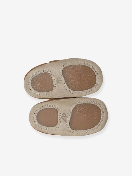 Chaussons bébé cuir élastiqués chocolat 5 - vertbaudet enfant 