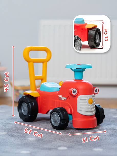 Porteur Tracteur avec barre d'aide à la marche ergonomique Rouge+Vert Claas+Vert vintage 5 - vertbaudet enfant 