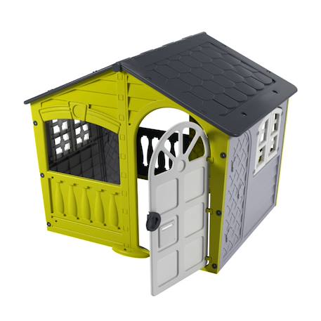 Maisonnette cabane storm plastique Blanc - gris - vert citron 5 - vertbaudet enfant 