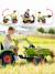 Tractopelle à pédales avec excavatrice arrière, selle pivotante et remorque double essieux basculante Bleu new holland+Jaune komatsu+Orange+Vert claas 21 - vertbaudet enfant 