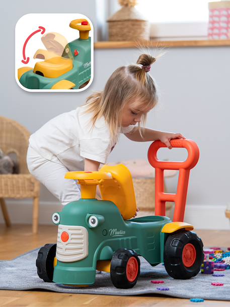 Porteur Tracteur avec barre d'aide à la marche ergonomique Rouge+Vert Claas+Vert vintage 14 - vertbaudet enfant 