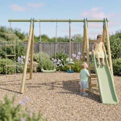Jouet-Jeux de plein air-Portique balançoire et toboggan techwood oreka 2 pour enfants