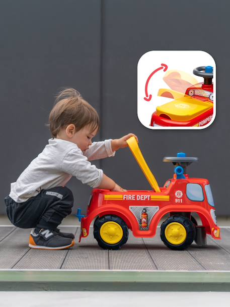 Porteur avec assise ouvrante et volant directionnel avec klaxon Rouge 2 - vertbaudet enfant 