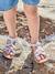 Sandales scratchées cuir enfant blanc+lot bleu 6 - vertbaudet enfant 