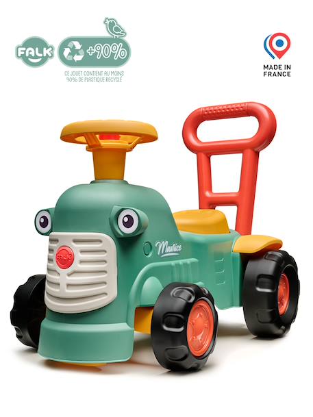 Porteur Tracteur avec barre d'aide à la marche ergonomique Rouge+Vert Claas+Vert vintage 16 - vertbaudet enfant 