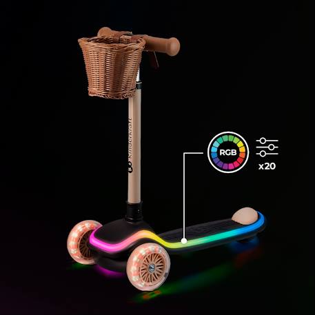 Trottinette 3 roues led pour enfant Beige+Rosa 3 - vertbaudet enfant 