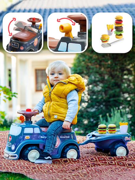 Porteur chantier avec assise ouvrante et volant directionnel avec klaxon, remorque et jeux de sable Gris anthracite+Jaune JCB+Jaune Volvo 3 - vertbaudet enfant 