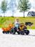 Tractopelle à pédales avec excavatrice arrière, selle pivotante et remorque double essieux basculante Bleu new holland+Jaune komatsu+Orange+Vert claas 13 - vertbaudet enfant 