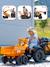 Tractopelle à pédales avec excavatrice arrière, selle pivotante et remorque double essieux basculante Bleu new holland+Jaune komatsu+Orange+Vert claas 15 - vertbaudet enfant 