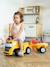 Porteur chantier avec assise ouvrante et volant directionnel avec klaxon, remorque et jeux de sable Gris anthracite+Jaune JCB+Jaune Volvo 12 - vertbaudet enfant 