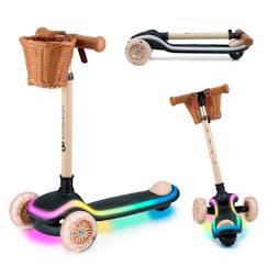 Jouet-Jeux de plein air-Sports de glisse et à roues-Draisiennes-Trottinette Kinderkraft RAKET Tricycle Pliable avec Roues LED RGB, Guidon Réglable et Frein à Pied
