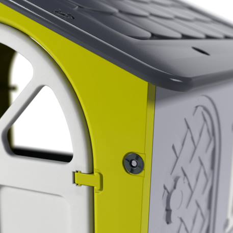 Maisonnette cabane storm plastique Blanc - gris - vert citron 4 - vertbaudet enfant 