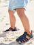 Sandales bébé cuir fermées à boucle marine+marron 6 - vertbaudet enfant 