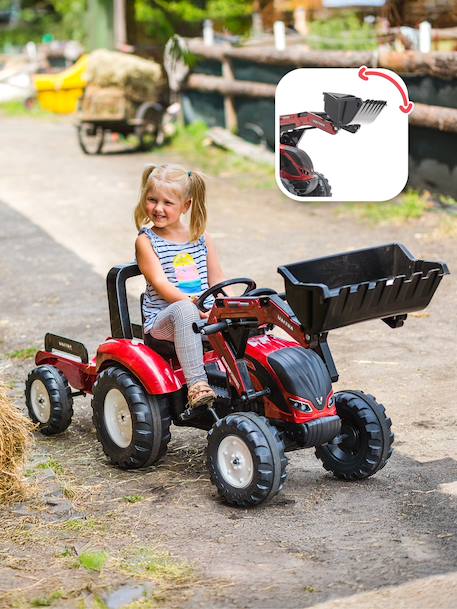 Tractopelle à pédales avec remorque Bleu New Holland+Jaune Vintage+Rouge+Rouge Massey Ferguson+Rouge nacré+Vert Claas+Vert vintage 23 - vertbaudet enfant 