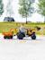 Tractopelle à pédales avec excavatrice arrière, selle pivotante et remorque double essieux basculante Bleu new holland+Jaune komatsu+Orange+Vert claas 17 - vertbaudet enfant 
