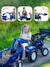 Tractopelle à pédales avec excavatrice arrière, selle pivotante et remorque double essieux basculante Bleu new holland+Jaune komatsu+Orange+Vert claas 3 - vertbaudet enfant 