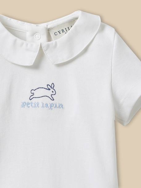 Body brodé bébé - coton biologique Blanc casse 2 - vertbaudet enfant 