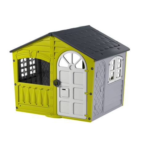 Maisonnette cabane storm plastique Blanc - gris - vert citron 1 - vertbaudet enfant 
