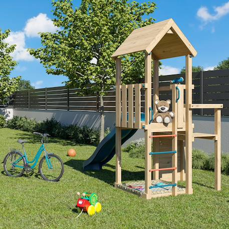 Aire de jeux avec toboggan agile xplorer Bois 4 - vertbaudet enfant 