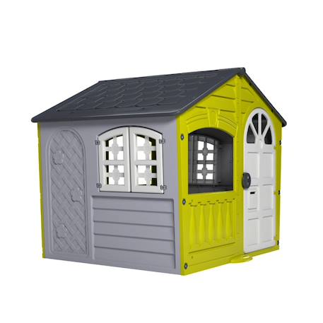 Maisonnette cabane storm plastique Blanc - gris - vert citron 6 - vertbaudet enfant 