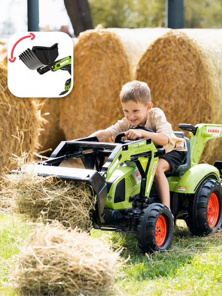 Tractopelle à pédales avec excavatrice arrière et remorque Jaune Komatsu+Vert 7 - vertbaudet enfant 